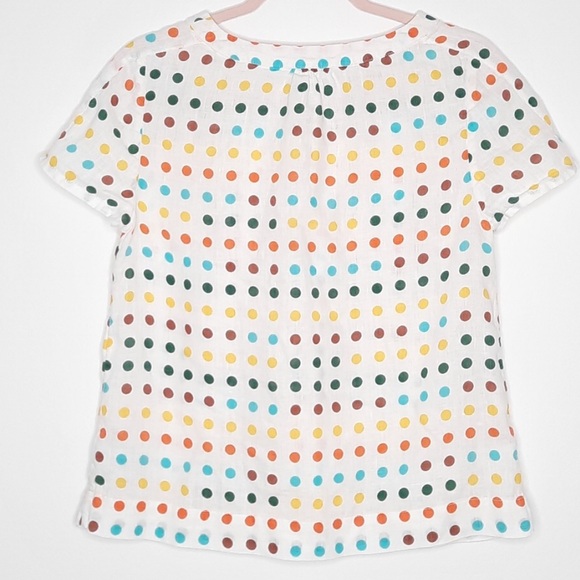 Boden Millie linen polka dot short sleeve top size 14 - Picture 4 of 6